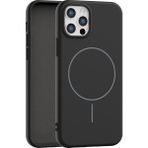 Vissona iPhone 12 Pro Max Uyumlu Içi Kadife Magsafe Wireless Şarz Özellikli Telefon Kılıfı - Siyah