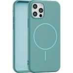 Vissona iPhone 12 Pro Max Uyumlu Içi Kadife Magsafe Wireless Şarz Özellikli Telefon Kılıfı - Yeşil