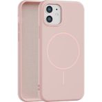 Vissona iPhone 12 Uyumlu Içi Kadife Magsafe Wireless Şarz Özellikli Telefon Kılıfı - Pembe