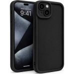 Vissona iPhone 13 Uyumlu Kamera Çıkıntılı Mat Silikon Telefon Kılıfı - Siyah