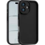 Vissona iPhone 16 Plus Uyumlu Kamera Çıkıntılı Mat Silikon Telefon Kılıfı - Siyah