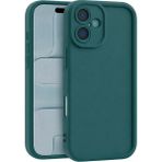 Vissona iPhone 16 Plus Uyumlu Kamera Çıkıntılı Mat Silikon Telefon Kılıfı - Yeşil