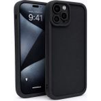 Vissona iPhone 16 Pro Uyumlu Kamera Çıkıntılı Mat Silikon Telefon Kılıfı - Siyah