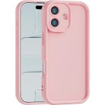 Vissona iPhone 17 Uyumlu Kamera Çıkıntılı Mat Silikon Telefon Kılıfı - Pembe