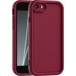 Vissona iPhone 7 ve iPhone 8 ve iPhone Se2 ve iPhone Se3 Uyumlu Kamera Çıkıntılı Mat Silikon Telefon Kılıfı - Mor