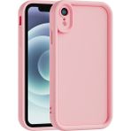Vissona iPhone Xr Uyumlu Kamera Çıkıntılı Mat Silikon Telefon Kılıfı - Pembe