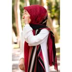 Vissona Kadın Fresh Ipek Şal Kırmızı Siyah