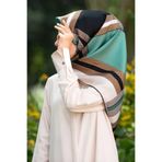 Vissona Kadın Twill Ipek Eşarp Siyah Mint Yeşili SİYAH/MİNT YEŞİLİ 90x90