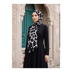 Vissona KREP TAŞ DESENLİ SİYAH - BEYAZ RENKLİ 75X195 KIRIŞMAZ ŞAL