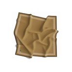 Vissona Kristal Monogram Desenli Hardal Renkli 90x90 Eşarp (İpek İçermez) Kenar Dikiş Şekli El Dikişli