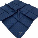 Vissona Lacivert-3 Dama Desen Tivil İpek Eşarp 51495-0033