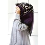 Vissona Lacivert-Mürdüm Zebra Desenli Tivil İpek Eşarp 17536-33-18