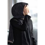 Vissona LÜKS MEDİNE İPEĞİ BAROK DESENLİ SİYAH RENKLİ 75X195 KIRIŞMAZ ŞAL MOSS KREP DİKİŞ TİPİ İTALYAN DİKİŞL