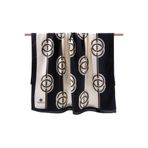 Vissona LÜKS MEDİNE İPEĞİ ÇİZGİLİ DESENLİ SİYAH RENKLİ 75X195 KIRIŞMAZ ŞAL MOSS KREP DİKİŞ TİPİ İTALYAN DİKİ