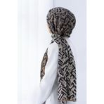 Vissona LÜKS MEDİNE İPEĞİ DEGRADELİ ÇİZGİ DESENLİ VİZON RENKLİ 75X195 KIRIŞMAZ ŞAL MOSS KREP DİKİŞ TİPİ İTAL