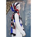 Vissona LÜKS MEDİNE İPEĞİ DESENLİ KIRMIZI RENKLİ 75X195 KIRIŞMAZ ŞAL MOSS KREP DİKİŞ TİPİ İTALYAN DİKİŞLİ