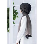 Vissona LÜKS MEDİNE İPEĞİ GEOMETRİ DESENLİ SİYAH RENKLİ 75X195 KIRIŞMAZ ŞAL MOSS KREP DİKİŞ TİPİ İTALYAN DİK