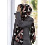 Vissona LÜKS MEDİNE İPEĞİ GEOMETRİK DESENLİ PUDRA RENKLİ 75X195 KIRIŞMAZ ŞAL MOSS KREP DİKİŞ TİPİ İTALYAN Dİ