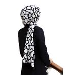 VISSONA LÜKS MEDİNE İPEĞİ ŞAL SİYAH/BEYAZ 75x190