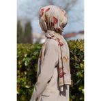 Vissona LÜKS MEDİNE İPEĞİ SONBAHAR DESENLİ BORDO RENKLİ 75X195 KIRIŞMAZ ŞAL MOSS KREP DİKİŞ TİPİ İTALYAN DİK