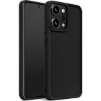Vissona Oppo RENO14 5g Uyumlu Kamera Çıkıntılı Mat Silikon Telefon Kılıfı - Siyah