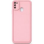 Vissona Samsung Galaxy M21 ve M30S Uyumlu Kamera Çıkıntılı Mat Silikon Telefon Kılıfı - Pembe