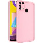 Vissona Samsung Galaxy M31 / M21s / F41 Uyumlu Kamera Korumalı Mat Silikon Telefon Kılıfı - Pembe