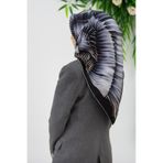 Vissona Siyah-Gümüş Karma Desen Tivil İpek Eşarp DGN52012-0001-0027