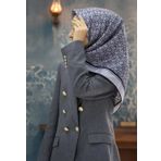 Vissona Tivil İpek Eşarp 51791-12-0028-0001 Gri Karışık Desen