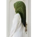 Vissona Tivil İpek Eşarp 6246-27-0037 Yeşil Karışık Desen