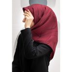 Vissona Twill İpek Eşarp - 60801-0018-0001 Bordo Siyah