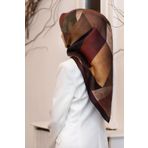 VISSONA Twill İpek Eşarp BORDO/ZÜMRÜT YEŞİLİ 90x90