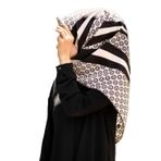 VISSONA Twill İpek Eşarp KREM/SİYAH 90x90