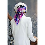 VISSONA Twill İpek Eşarp PEMBE/SAKS 90x90