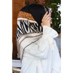 Vıssona Twill Ipek Eşarp - Siyah - Krem