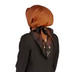 VISSONA Twill İpek Eşarp SİYAH/TABA 90x90