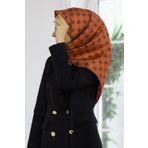 VISSONA Twill İpek Eşarp TABA/SİYAH 92X92