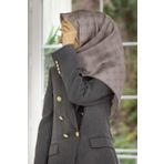 VISSONA Twill İpek Eşarp TAŞ RENGİ 92X92