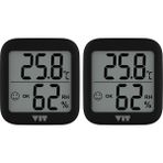 Vıt 2'li Iç Mekan Dijital Isı ve Nem Ölçer Siyah Termometre BVT17-01 - 74.5 mm X 68 mm X 15 mm