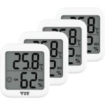 Vıt 4'lü Iç Mekan Dijital Isı ve Nem Ölçer Beyaz Termometre WVT17-03 - 74.5 mm X 68 mm X 15 mm