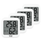 VIT 4'lü İç Mekan Dijital Isı ve Nem Ölçer Beyaz Termometre WVT17-03 THERMOMETER