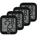 Vıt 4'lü Iç Mekan Dijital Isı ve Nem Ölçer Siyah Termometre BVT17-03 - 74.5 mm X 68 mm X 15 mm