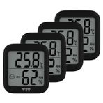 VIT 4'lü İç Mekan Dijital Isı ve Nem Ölçer Siyah Termometre BVT17-03 THERMOMETER