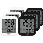 Vıt 6'lı Iç Mekan Dijital Isı ve Nem Ölçer Siyah-Beyaz Termometre KVT17-02 - 74.5 mm X 68 mm X 15 mm