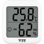 Vıt Iç Mekan Dijital Isı ve Nem Ölçer Beyaz Termometre WVT17 - 74.5 mm X 68 mm X 15 mm