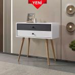 Vita 5202 ( Ahşap Ayaklı) , Şifonyer , 2 Çekmeceli , Dresuar , Antre , Beyaz Antrasit