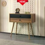 Vita 5206 ( Ahşap Ayaklı) Şifonyer , 2 Çekmeceli , Dresuar , Antre , Salon , Söğüt - Siyah
