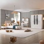 Vita Bohem Genç Odası - 4 Kapaklı Dolap, Karyola, komodin, Çalışma Masası, Şifonyer