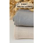 Vita Cherie 2’li Set Müslin Bebek Örtüsü | 100x100 Cm | %100 Pamuk | Gri & Bej | Hassas Ciltler Için