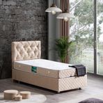 Vita Tek Kişilik Baza Başlık Comfort Yatak Seti - Bej